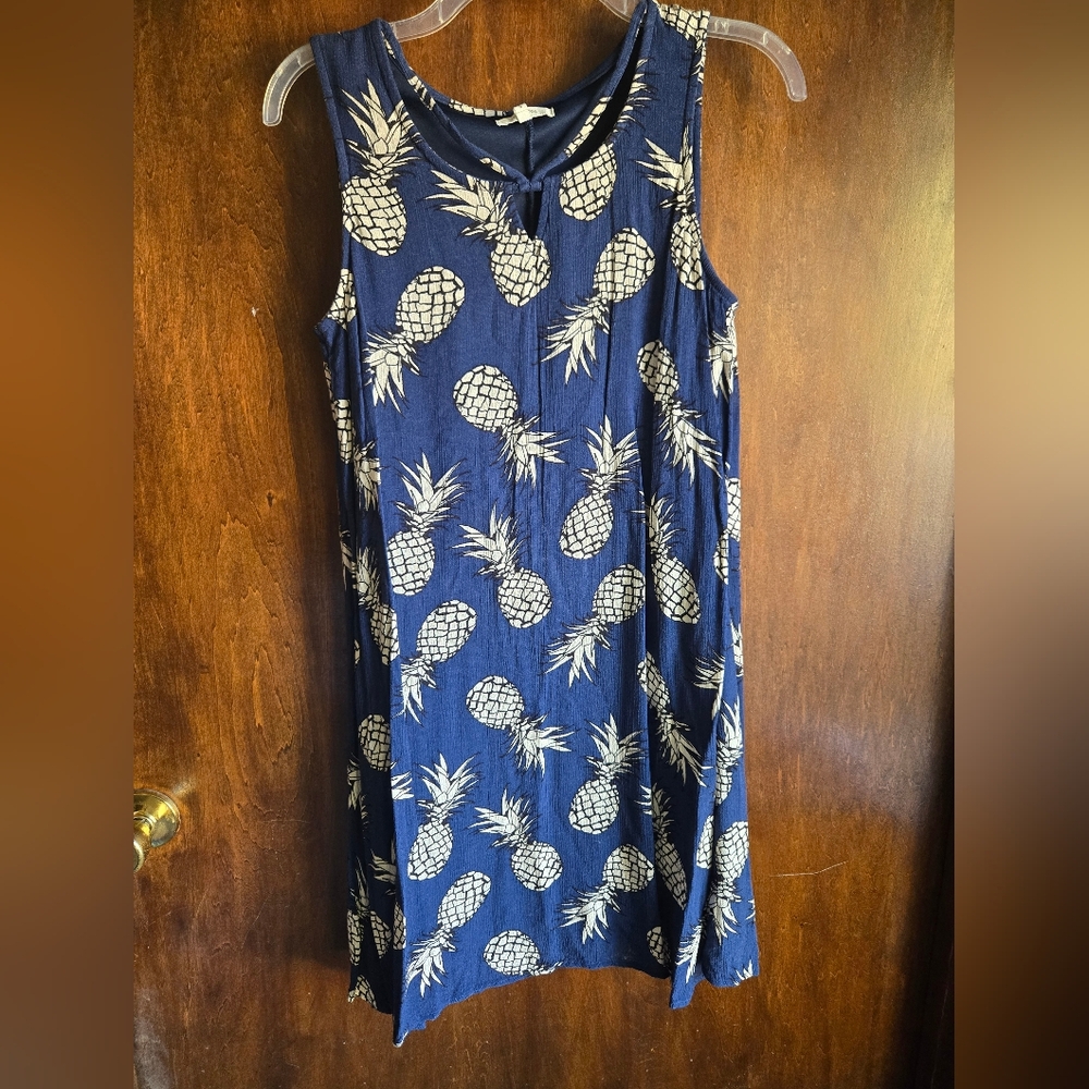 Maurices Navy Pineapple Print Mini Dress
